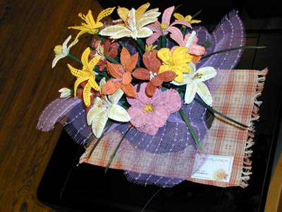 籐細工の花かご